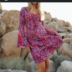 Jo West groovy bell sleeve dress